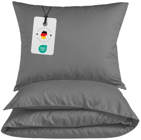 Carpe Sonno Bettwäsche Mikrofaser Bettwäsche 135x200 155x220 200x200 Einfarbig Atmungsaktiv, Mikrofaser, 3 teilig, Uni Bettbezug 200x200 Grau - Super soft & Oeko-Tex Zertifiziert Bild 5