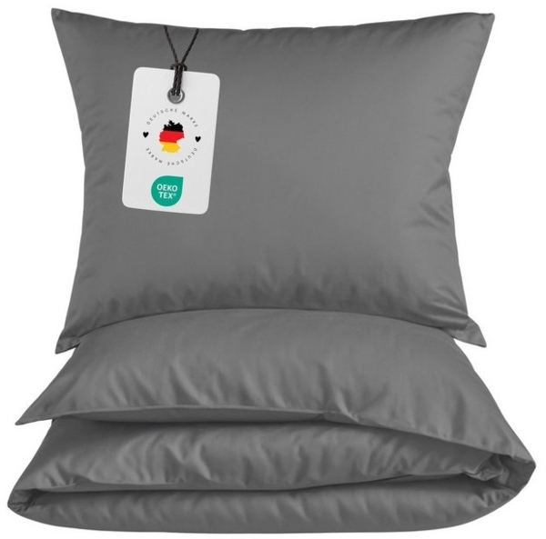 Carpe Sonno Bettwäsche Mikrofaser Bettwäsche 135x200 155x220 200x200 Einfarbig Atmungsaktiv, Mikrofaser, 3 teilig, Uni Bettbezug 200x200 Grau - Super soft & Oeko-Tex Zertifiziert Bild 4