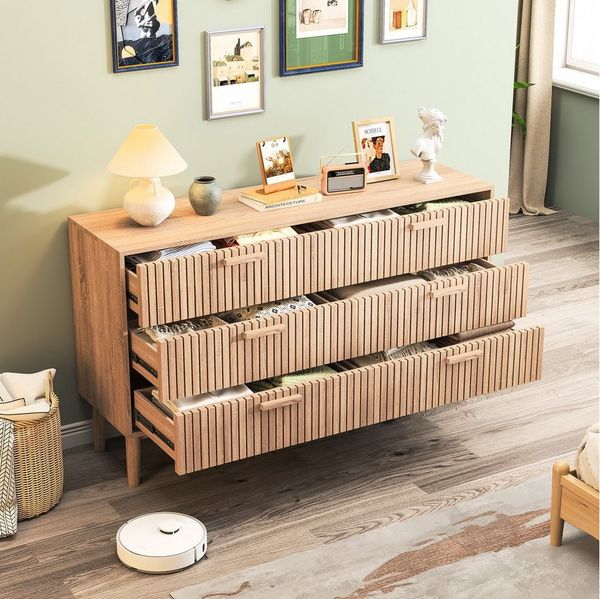 Furnishings Home Sideboard Kommode Schrank Kredenz 6 Schubladen (1 St, 100x73x34 cm), Küchenschrank Mit Griff, vielseitig einsetzbar, Moderne