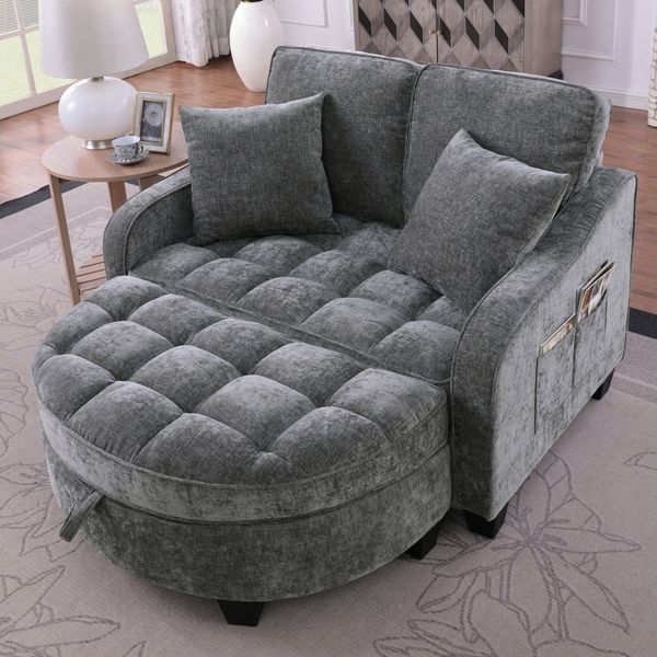 Celya Sofa Multifunktionales Sofa, 2-in-1 Sofa-Bett, mit Aufbewahrungs-Hocker, atmungsaktiver hautfreundlicher Stoff, für kleine Wohnzimmer, Studienzimmer, Schlafzimmer