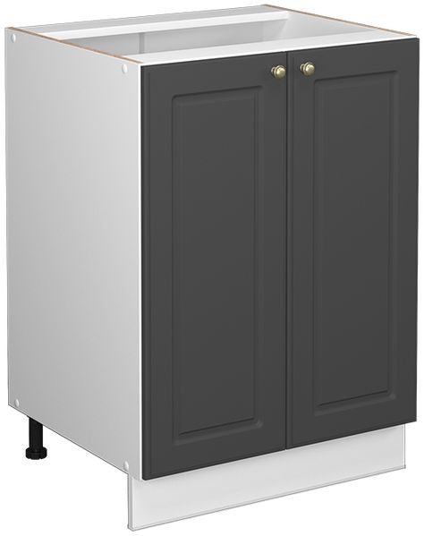 Küchenunterschrank Fame-Line Anthrazit-Gold 60 cm ohne Arbeitsplatte Vicco