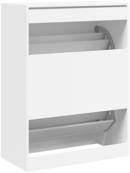 vidaXL Schuhschrank mit 2 Klappen Weiß 80x42x108 cm 3214399 Bild 8