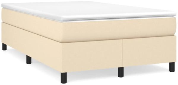 vidaXL Boxspringbett mit Matratze Creme 120x190 cm Stoff 3269688