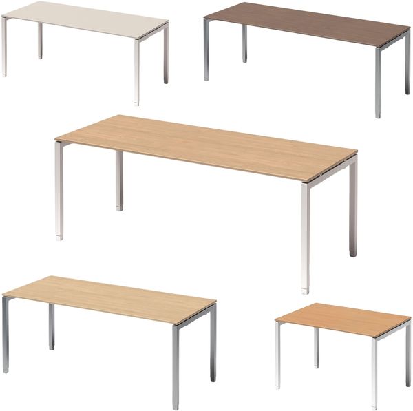 Bisley Cito höhenverstellbarer Schreibtisch 120x80 cm, Tischplatte in Ahorn, Gestell in Silber - PC Tisch für's Büro manuell höhenverstellbar, Computertisch verstellbar, DUH1208-MP-355