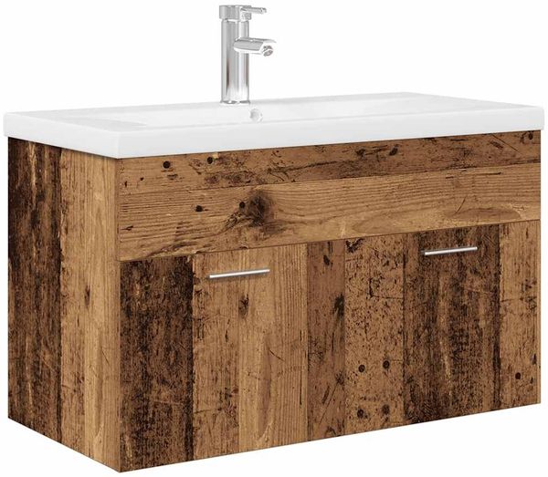 Waschbeckenunterschrank, Badschrank, Unterschrank mit Einbaubecken und Wasserhahn j212p