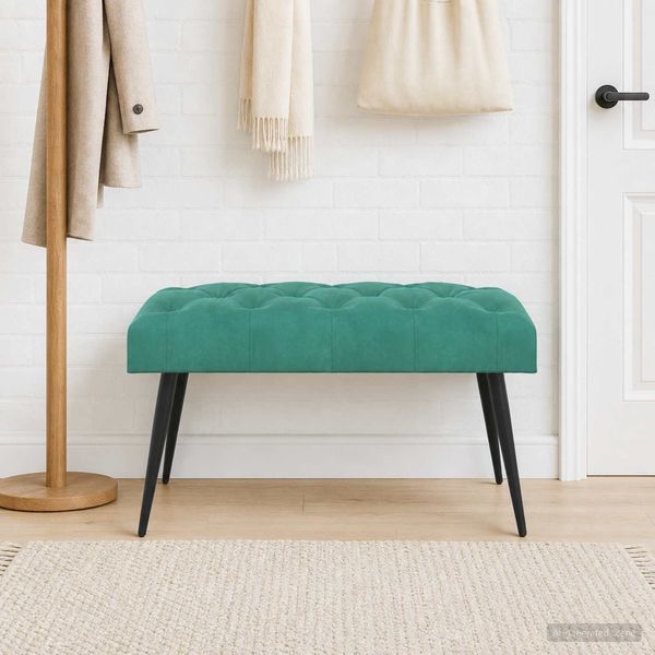 vidaXL Bank mit Knopfheftung Türkis 80 x 40 x 46 cm Samt 42038567