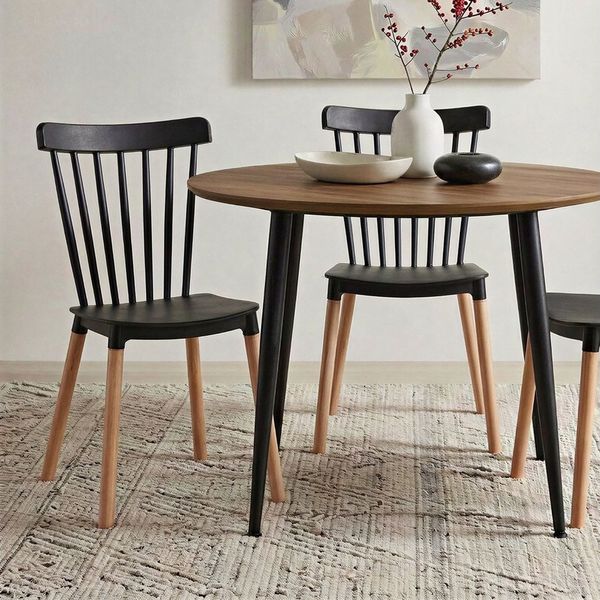 IDIMEX Esszimmerstuhl RAVI (4 St), Esszimmerstühle 4er Set im skandinavischen Design Schwarz