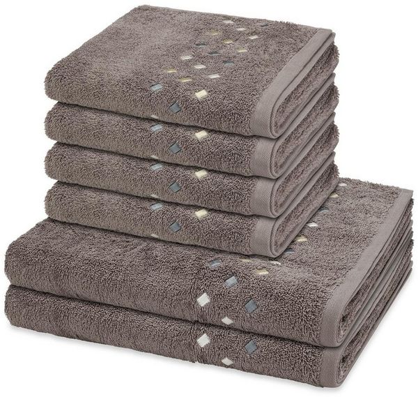 ROSS Handtuch Set Stoneline, Frottee (Spar-Set, 6-St), 4 X Handtuch 2 X Duschtuch im Set - Baumwolle - Saugstark