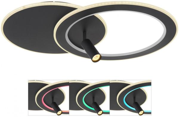 LED Deckenleuchte, RGB Farbwechsler, dimmbar, CCT, L 69,5 cm