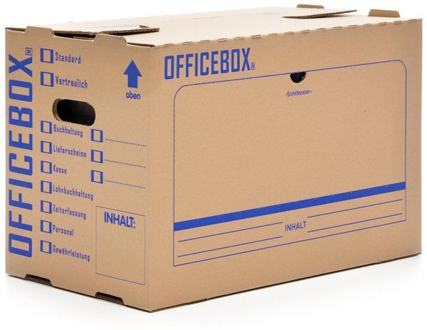 KK Verpackungen Aufbewahrungsbox (Spar-Set, 20 St, 20er-Set), Officebox - Umzugskarton Archivkarton Ordnerkarton Aktenkarton Braun