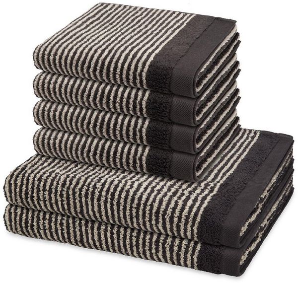 ROSS Handtuch Set Stripes, Frottee (Spar-Set, 6-St), 4 X Handtuch 2 X Duschtuch im Set - Baumwolle - Saugstark
