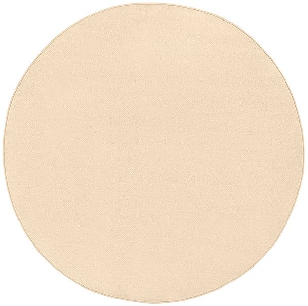 Runder Kurzflor Teppich Uni Fancy rund - beige - 200 cm Durchmesser
