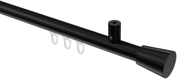 Innenlauf-Gardinenstangen-Set Sonius Sitra 100 cm, 1-läufig, 20 mm Ø Schwarz