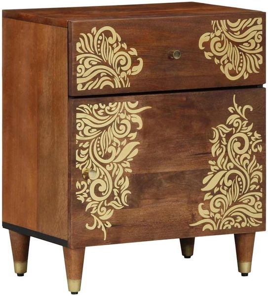 vidaXL Nachttisch mit Tür Honigbraun 50 x 33 x 60 cm Massivholz Mango 4018744