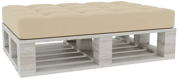 Gutekissen® Palettenkissen Gesteppte Kissen mit Knöpfen, Palettenauflagen Sitzkissen Rückenlehne Gesteppt PFG (Sitzkissen 120x50, Creme)