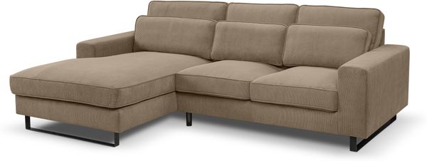 Ecksofa (B/H/T: 276x91x183 cm) in Braun-Beige