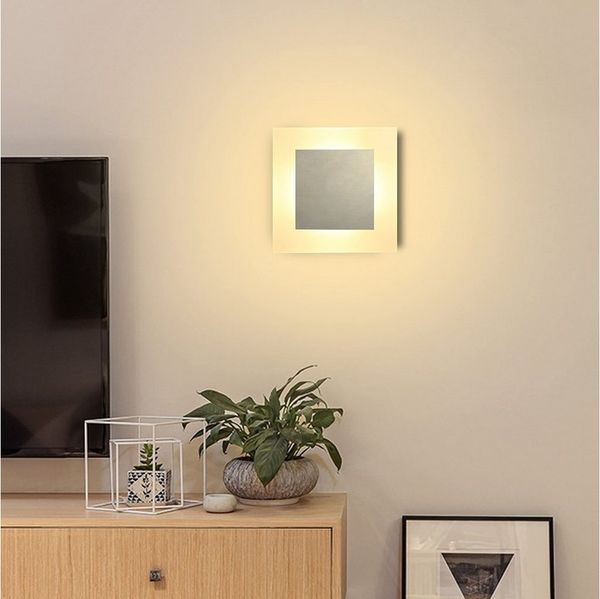 ZMH LED Wandleuchte Innen Modern Wand 16cm 6.8W Warmweiß Flurlampe Treppenhaus, LED fest integriert, 3000k