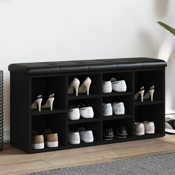 vidaXL Schuhbank Schwarz 102x32x50 cm Holzwerkstoff 835111