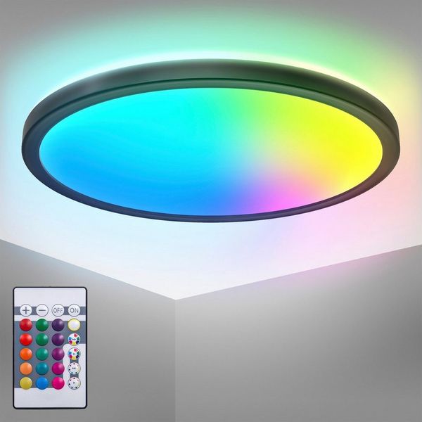 LED Deckenleuchte Panel Dimmbar RGB Farbwechsel Deckenlampe indirektes Licht 15W