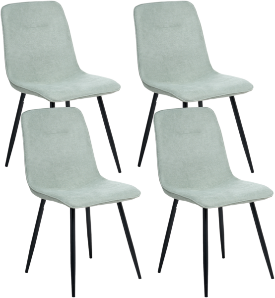 Esszimmerstuhl 4er Set TUSCOLA Stoff Hellgrün