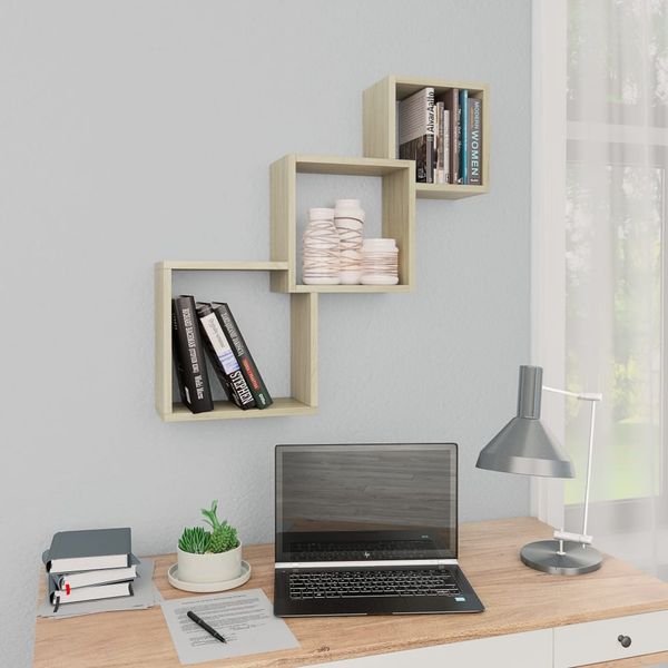 vidaXL Cube Wandregale Sonoma-Eiche 68x15x68 cm Holzwerkstoff 800273