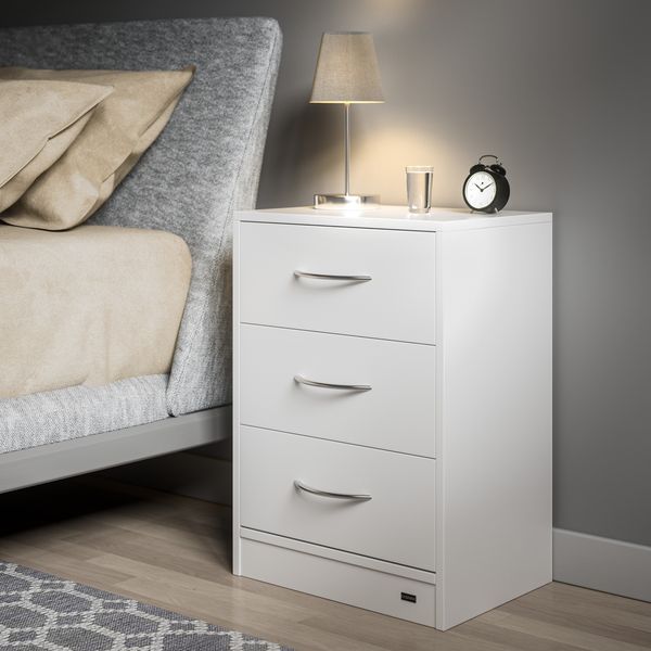 CASARIA® Nachttisch Eloise 54x39x28cm Weiß mit LED-Licht