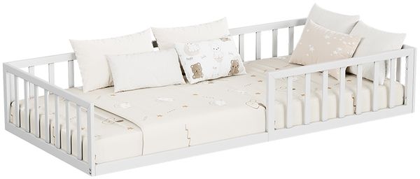 Bodenbett aus Metall Minno Weiß 90x200 mit Matratze Vitalispa Bild 5