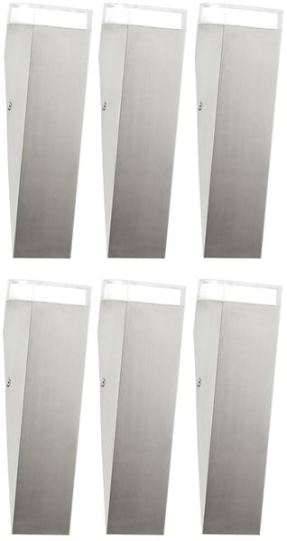 6er Set LED Wandleuchte, Edelstahl, silber, IP44, H 30,5cm