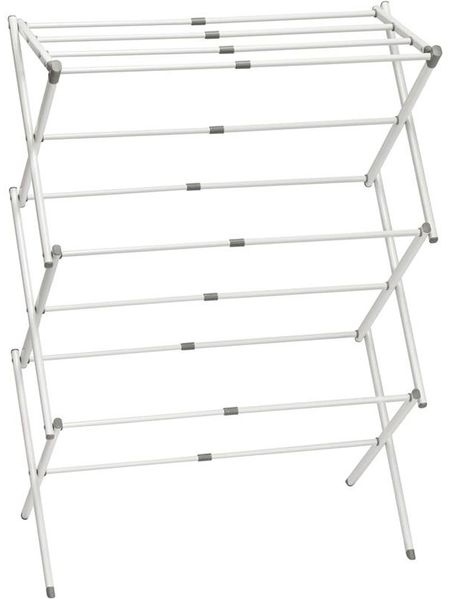 mDesign Turmwäscheständer Wäscheständer Standtrockner klappbar Metall Weiß/Grau