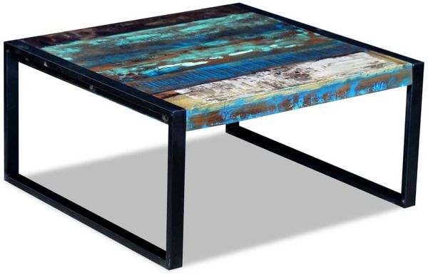 Couchtisch, Sofatisch Altholz Massiv 80x80x40 cm