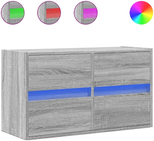 vidaXL TV-Wandschrank mit LED-Beleuchtung Grau Sonoma 80x31x45 cm 852290
