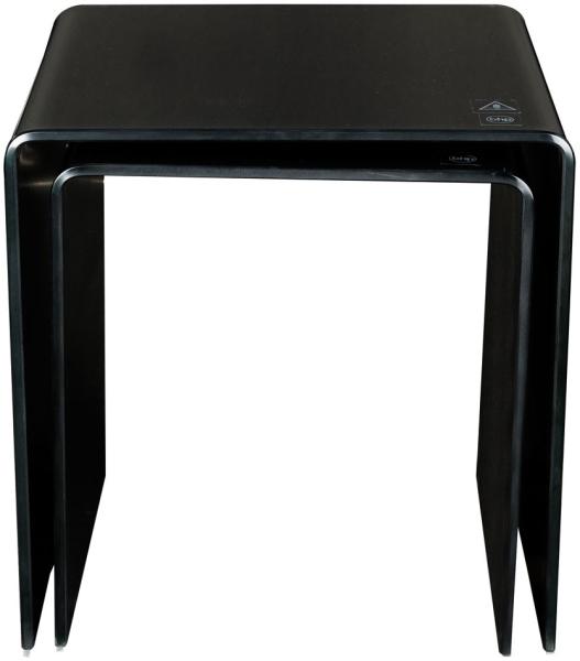2er Set Beistelltisch, Glas, schwarz, H 39-42 cm Bild 9