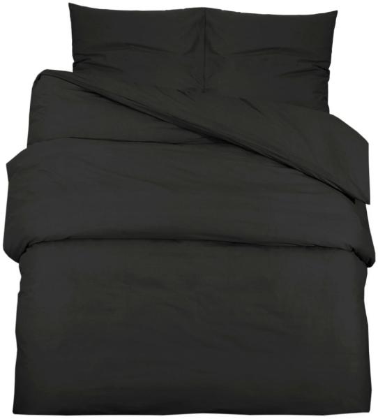 vidaXL Bettwäsche-Set Schwarz 200x200 cm Baumwolle 136114 Bild 7