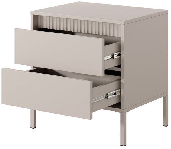 yourhouse24 Nachttisch mit 2 Schubladen SENSO, Nachtschrank mit Lamellen Bild 4