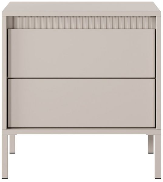 yourhouse24 Nachttisch mit 2 Schubladen SENSO, Nachtschrank mit Lamellen