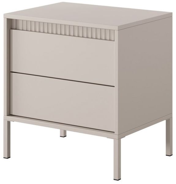 yourhouse24 Nachttisch mit 2 Schubladen SENSO, Nachtschrank mit Lamellen Bild 3
