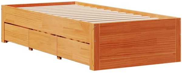 vidaXL Massivholzbett ohne Matratze mit Schubladen Braun 75x190 cm 3308830 Bild 6