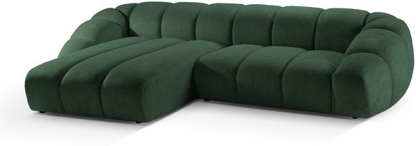 Micadoni Ecksofa Diana 4-Sitzer Links Strukturierter Samtstoff Grün Bild 2