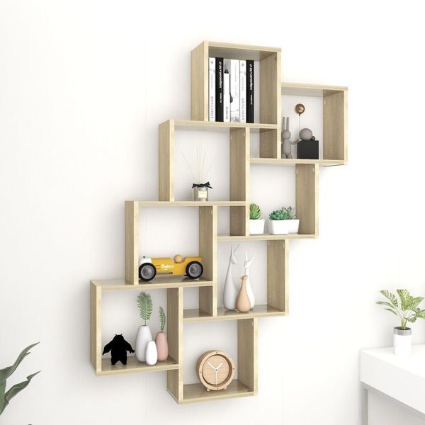 vidaXL Würfelregal Sonoma-Eiche 90x15x119 cm Holzwerkstoff 807181