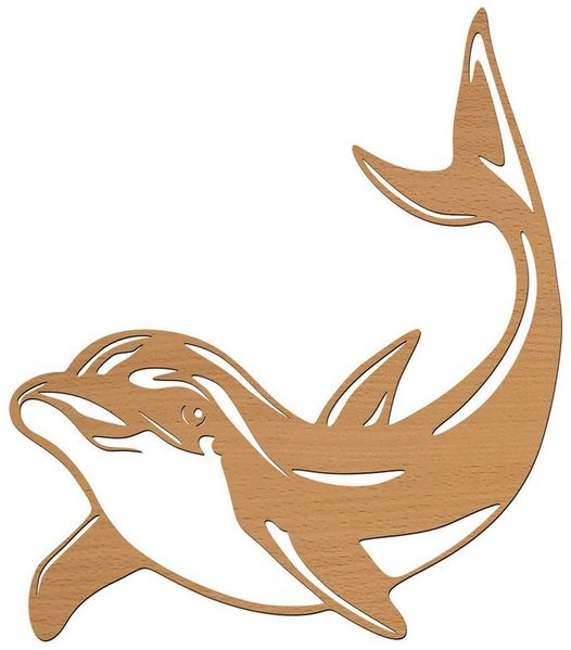 Namofactur LED Nachtlicht Delphin Delfin Nachtlicht Kinder Wandlampe Kinderzimmer I MDF Holz, LED fest integriert, Warmweiß