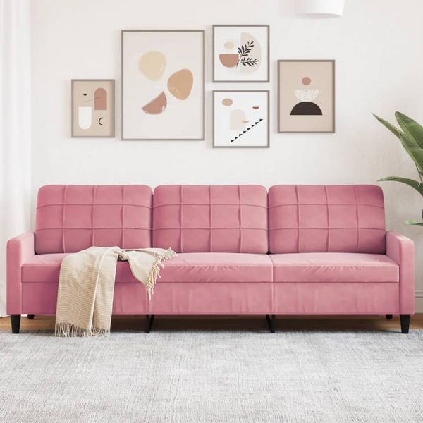 vidaXL 3-Sitzer-Sofa Rosa 210 cm Samt 4007647