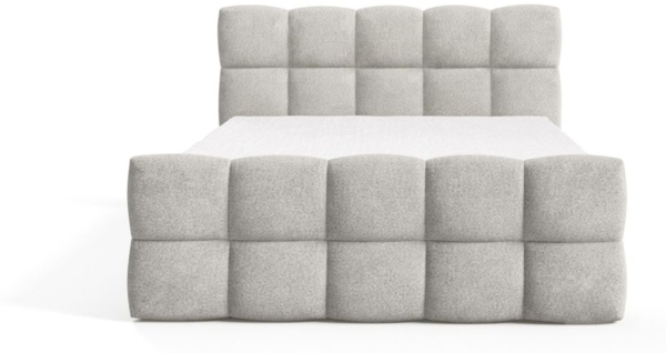 Boxspringbett Schlafzimmerbett SATINE 140x200cm Stoff Coral Beige Bild 5