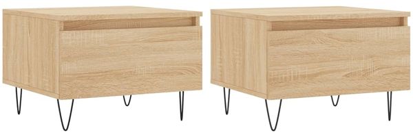 Couchtische, Sofatische 2 Stk. Sonoma-Eiche 50x46x35 cm Holzwerkstoff
