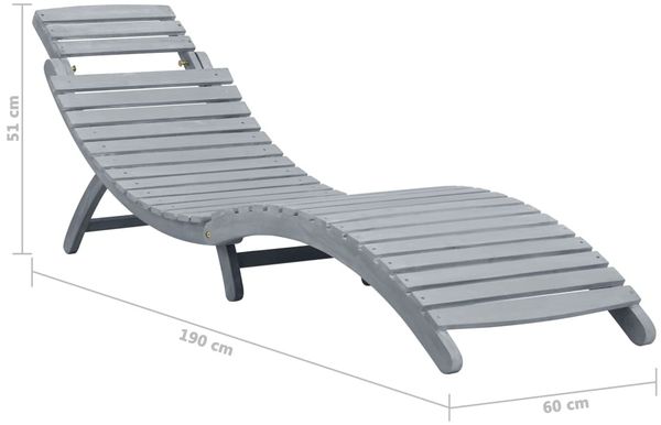 vidaXL Sonnenliege Grau Massivholz Akazie 45959 Bild 8