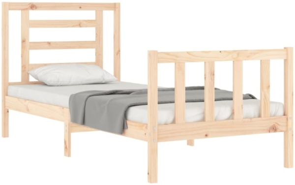 vidaXL Massivholzbett ohne Matratze 90x200 Kiefernholz 3192866 Bild 2
