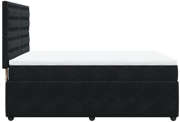 vidaXL Boxspringbett mit Matratze Schwarz 140x200 cm Samt 3292372 Bild 5