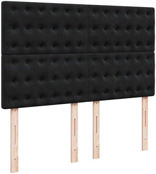 vidaXL Boxspringbett mit Matratze Schwarz 140x200 cm Samt 3292372 Bild 7