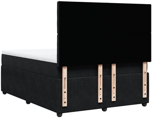 vidaXL Boxspringbett mit Matratze Schwarz 140x200 cm Samt 3292372 Bild 6