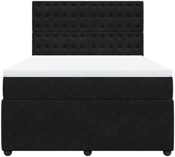 vidaXL Boxspringbett mit Matratze Schwarz 140x200 cm Samt 3292372 Bild 4