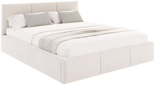 FDM Polsterbett BELORA modern mit Bettkasten MADE IN EU - mit Trinity Velours Bezug (verfügbar 90x200 120x200 140x200 160x200 180x200cm, Bettrahmen, Bett, mit großen gepolsterten Kopfteil, mit Bettkasten zum aufklappen), Hebbarer Metallrahmen, Bettkast...